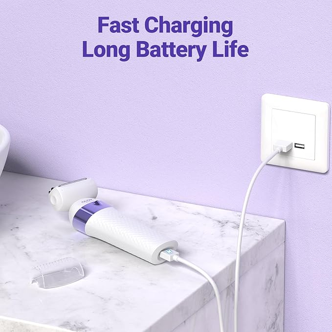 Bikini Trimmer for Women, IPX7 Waterproof Wet & Dry Electric Razors for Women, Bikini Legs Underarm Pubic Hairs Rechargeable Electric Shaver with 2 Trimmer Heads and Travel Razors-BrightBean Baby