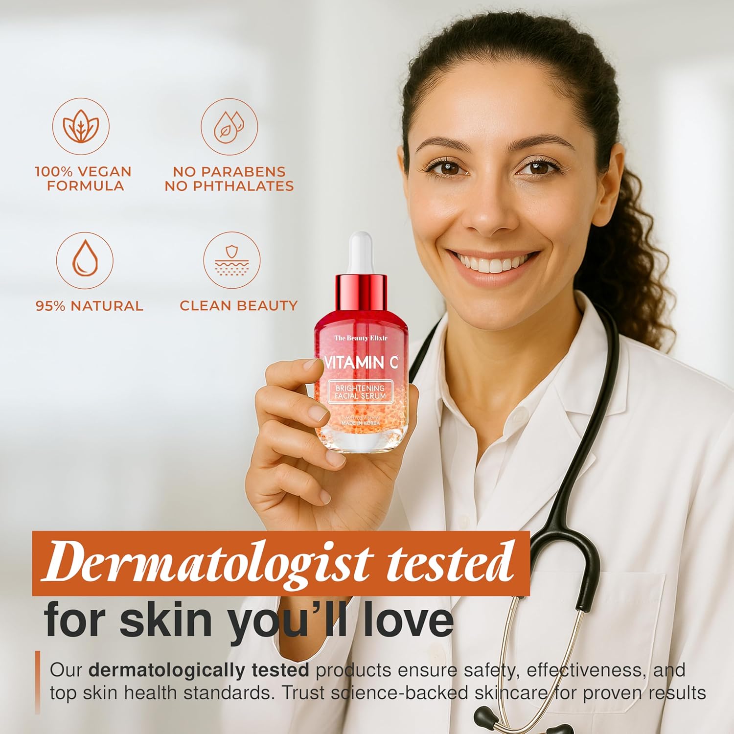 Vitamin C Serum For Face - Dermatologist Tested - Anti-Aging & Dark Spot Remover - Brightening, Clean Beauty, Cruelty-Free, Korean Skin Care for Glass Skin - All Skin Types - 1.69oz-BrightBean Baby