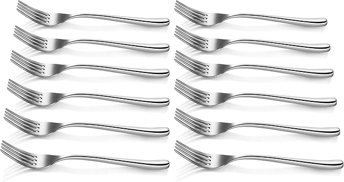 Artaste Rain II Forged 18/10 Stainless Steel (Silver (Set of 12), Salad Fork (7-Inch))