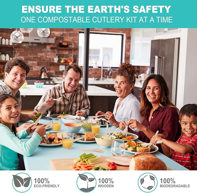 500 Wooden Forks, Disposable Wooden Cutlery Set - Alternative to Plastic, Eco Friendly, Biodegradable, Compostable Cutlery Set - 500 Compostable Forks, Disposable Utensils Set