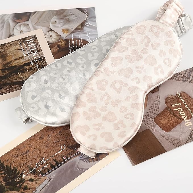 Silk Sleep Mask Light Blocking Luxury 100% Mulberry 22mm Silk Eye Mask Eye Cover Blindfold Ultra Soft Light & Comfy Anti Aging Skin Care with Travel Bag Gift Package-BrightBean Baby