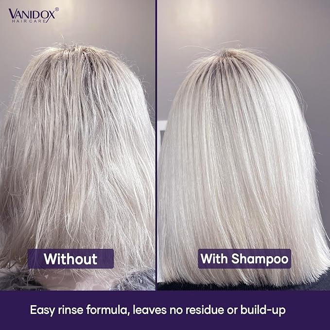 Brass Toning Purple Shampoo for Grey and Silver Hair, Infused with Purple Pigment, Sulfate Free Shampoo for Gray and Silver Hair (16 fl oz)-BrightBean Baby