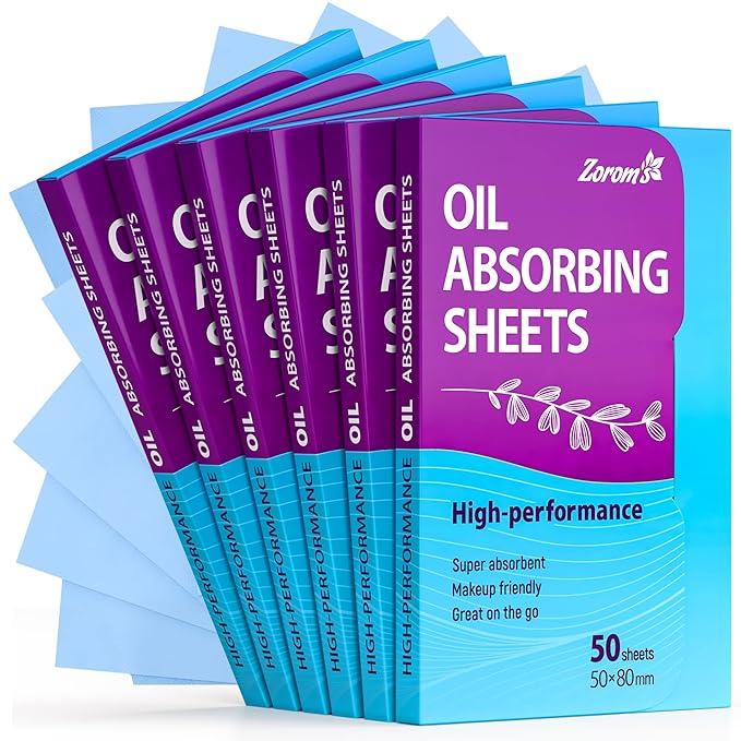 Premium Oil Absorbing Sheets for Face - 6 pack (300 sheets) - Makeup Friendly Oil Blotting Sheets for Face - Blotting Papers for Face with Oily Skin-BrightBean Baby