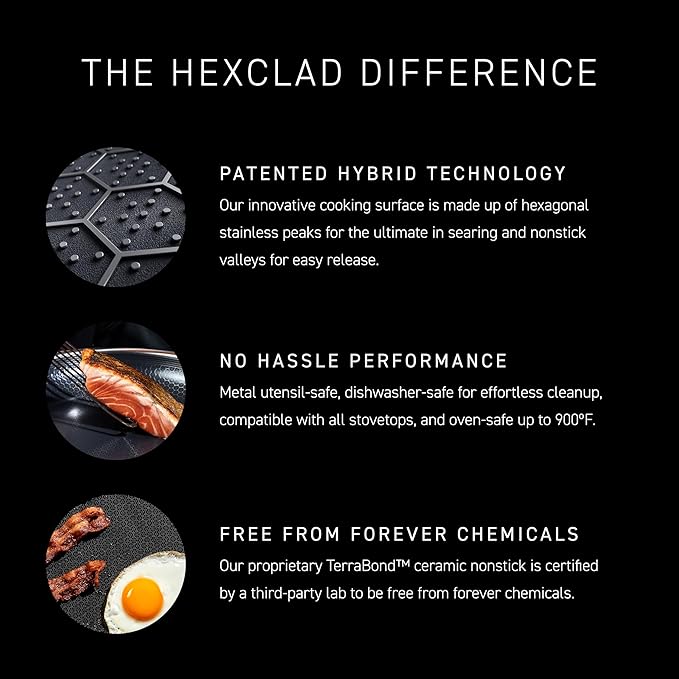 HexClad Hybrid Nonstick Pizza Steel for Pizzas and Flatbreads Up to 14", Dishwasher-Friendly, Oven and BBQ-Safe Up to 900°F