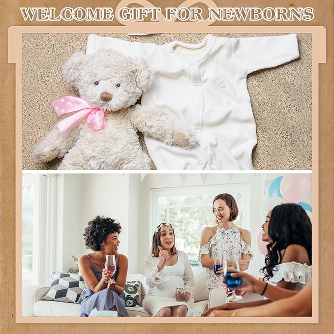 50 Sets Baby Shower Lip Balm Favor with Thank You Tags and Organza Bags, Lip Balm Bulk Baby Shower Gifts for Guests Prizes Gender Reveal Souvenirs Neutral Birthday Supplies-BrightBean Baby