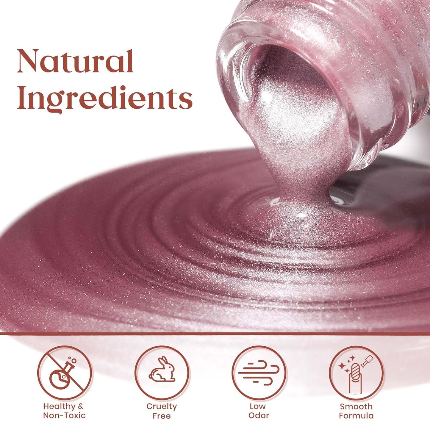 MIZHSE Pink Mirror Nail Polish, Quick Dry Metallic Nail Polish, Air Dry Fast Chrome Nail Lacquer Bright Color Oil-based Nail Art Manicure DIY Home-BrightBean Baby