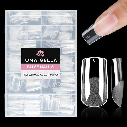 UNA GELLA Medium Square Gel Nail Tips Half Matte 312pcs Medium Square Gel Nails Full Cover False Acrylic Nails Tips for Press On Nails DIY Art Salon Nail Extensions, 12 Sizes-BrightBean Baby
