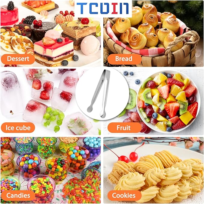 Small Serving Tongs,Ice Tongs,Sugar Tongs,Kitchen Tiny Tongs for Appetizers,18 PCS(4.3 Inch)