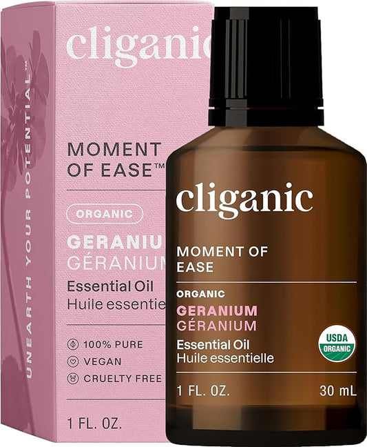 Cliganic Organic Geranium Essential Oil, 100% Pure Natural for Aromatherapy | Non-GMO Verified (Packaging May Vary)-BrightBean Baby