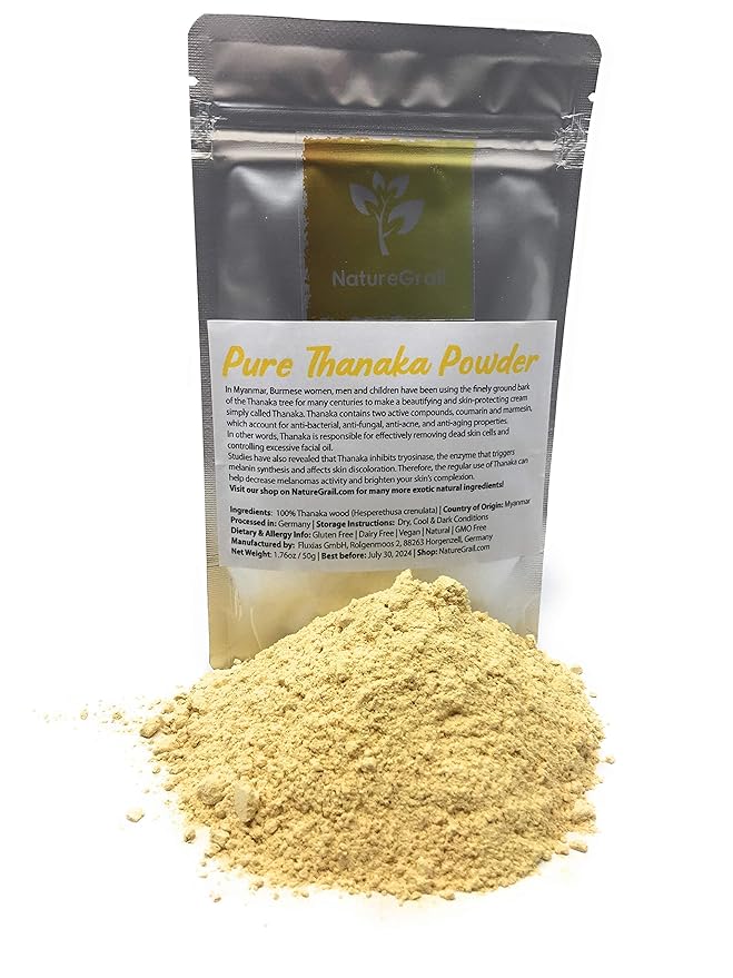 Pure Thanaka Powder - Tanaka From Thailand - Ingredients: 100% Thanaka Wood Powder (Hesperethusa Crenulata) - Net Weight: 1.76oz / 50g-BrightBean Baby
