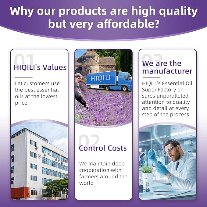 HIQILI 32 Fl Oz Lavender Essential Oil Pure, for Aromatherapy Diffuser, Hair, Includes Premium Quality Glass Dropper-32 Ounces-BrightBean Baby