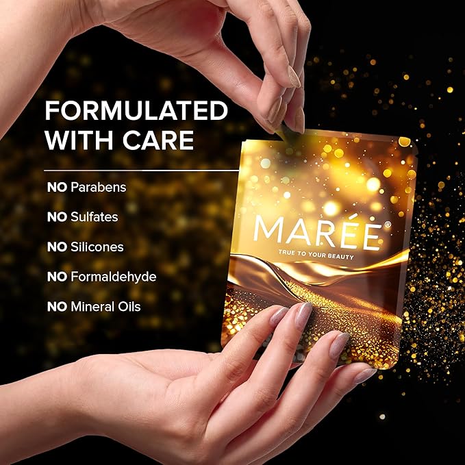 MAREE 24k Gold Under Eye Gels for Dark Circles and Puffiness - Collagen & Hyaluronic Acid Skincare Gel Pads - Gold Eye Patches for Puffy Eyes and Dark Circles - Under Eye Masks - Travel Essentials-BrightBean Baby