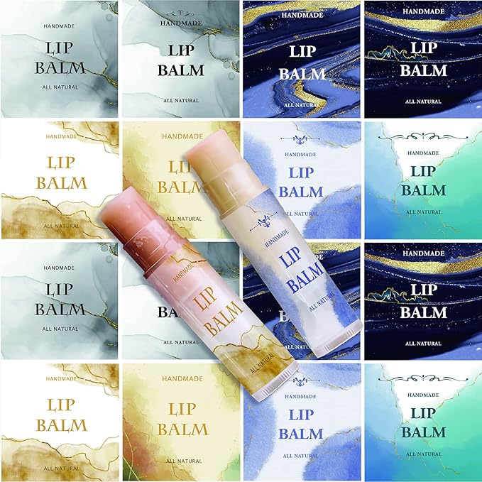 CRASPIRE Lip Balm Labels 80pcs Homemade Lip Balm Labels 2” Clear Lip Balm Labels for Tubes Printable Waterproof Lip Balm Stickers Labels for Lip Balm Handcream Candle Container（Phnom Penh Quicksand）-BrightBean Baby