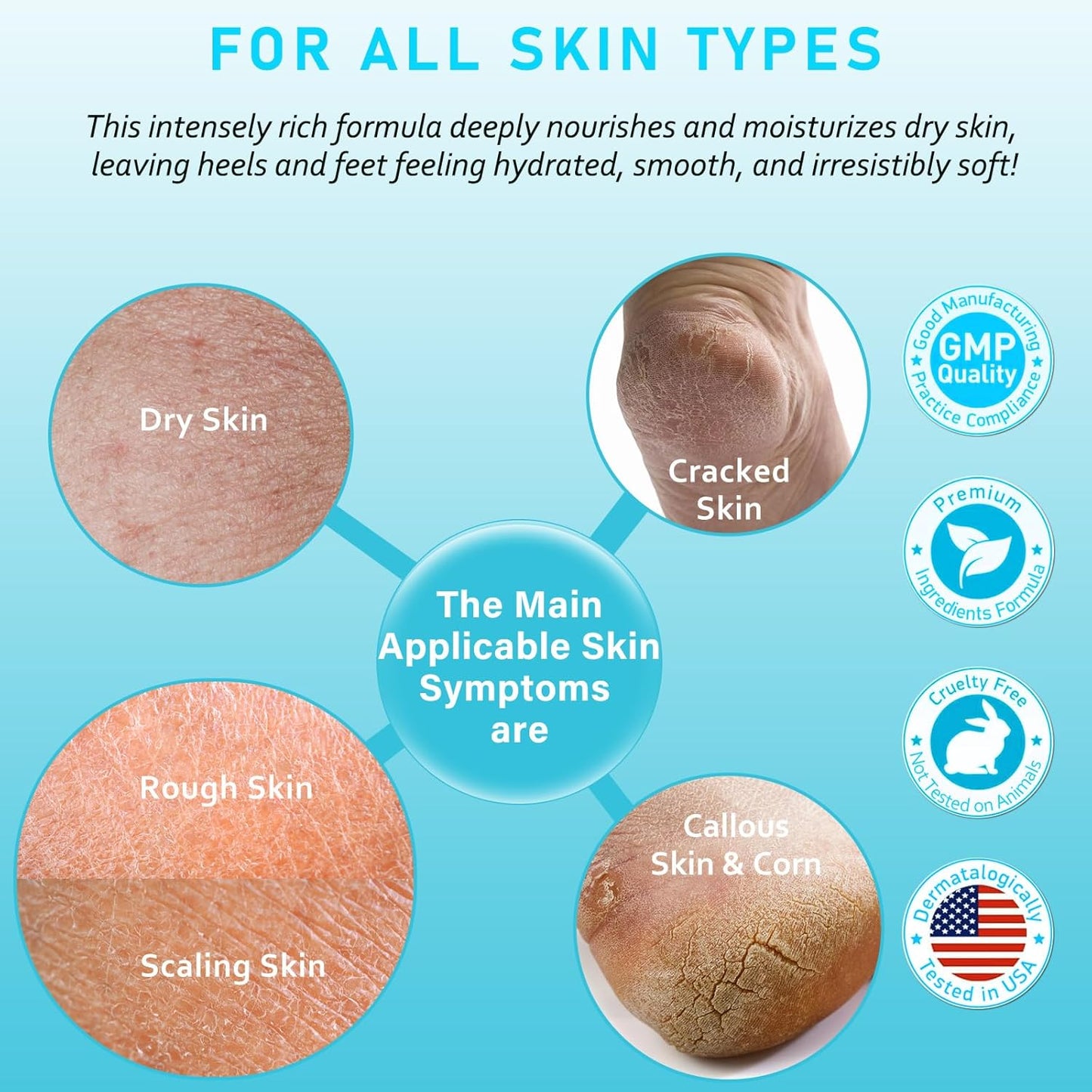 Urea Cream 40 Percent For Feet Maximum Strength - plus Salicylic Acid 2% Foot Cream For Dry Cracked Heels Feet Knees - Dead Skin Cuticle Callus Remover Toenail Softener-BrightBean Baby