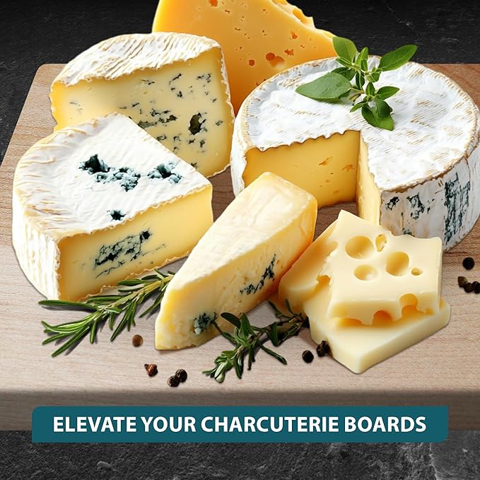 SlidingSusan Cheese Cutting Board - 11” Maple Wood with Black Stainless Steel Slicer - Charcuterie Block for Hard & Soft Cheeses, Butter, Meat – Heavy Duty Handheld Kitchen Tool
