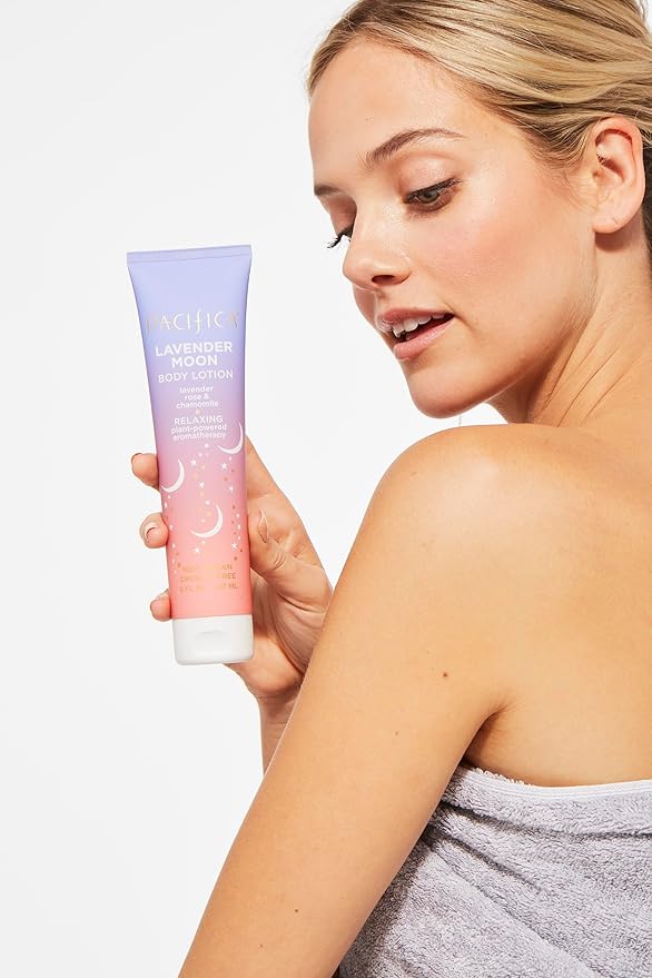 Pacifica Lavender Moon Body Lotion – Relaxing Lavender & Rose Scented Moisturizer w/Chamomile & Vitamin E, Calming Aromatherapy Cream for Nighttime Shower Vegan & Cruelty-Free Dermatologist Tested-BrightBean Baby