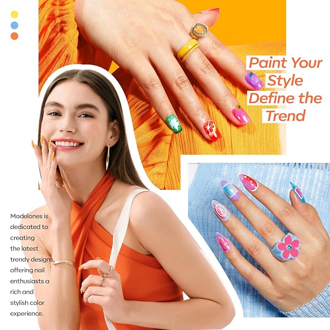 modelones Summer Gel Nail Polish, 6 Colors Jelly Gel Polish Neon LGBT Red Blue Green Pink Purple Nail Art Design Translucent Soak Off Manicure Salon DIY Girls Women Gift-BrightBean Baby