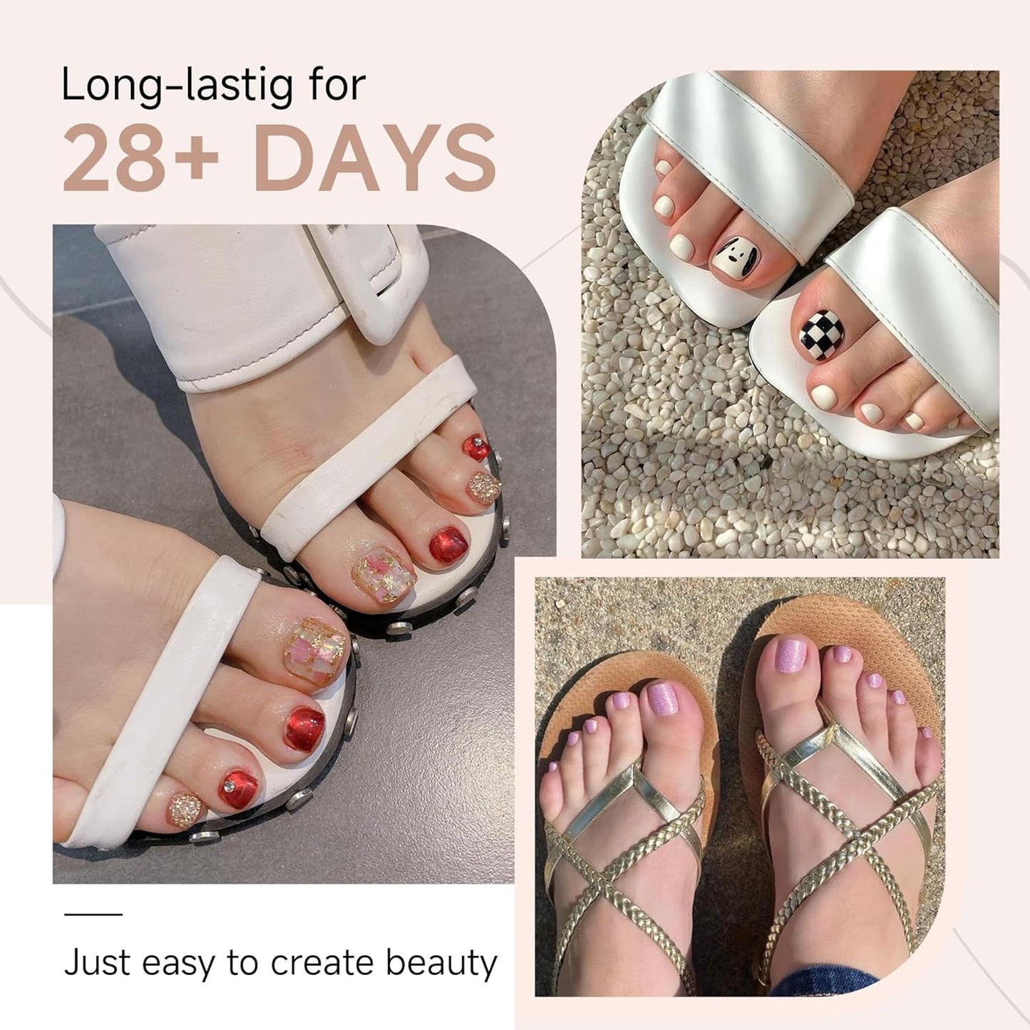 UNA GELLA Toe Nail Tips Full Cover, 216 Pcs Square Round Toe Nail Press Ons Clear Pre-Shape Gel Toe Nail Tips Double Matte Acrylic Fake Toenails Extensions DIY Home Nail Salon for Women, 15 Sizes-BrightBean Baby