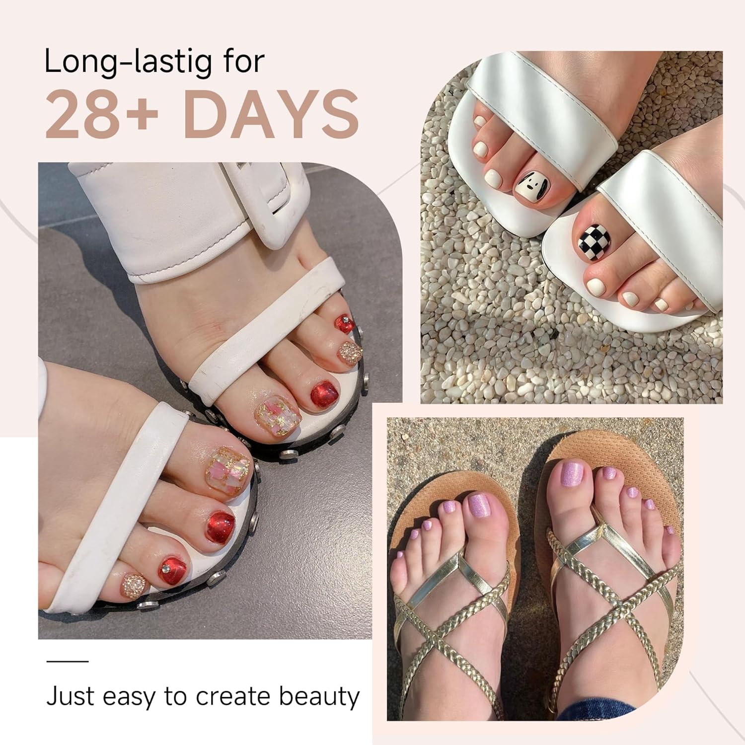 UNA GELLA Toe Nail Tips Full Cover, 216 Pcs Square Round Toe Nail Press Ons Clear Pre-Shape Gel Toe Nail Tips Double Matte Acrylic Fake Toenails Extensions DIY Home Nail Salon for Women, 15 Sizes-BrightBean Baby