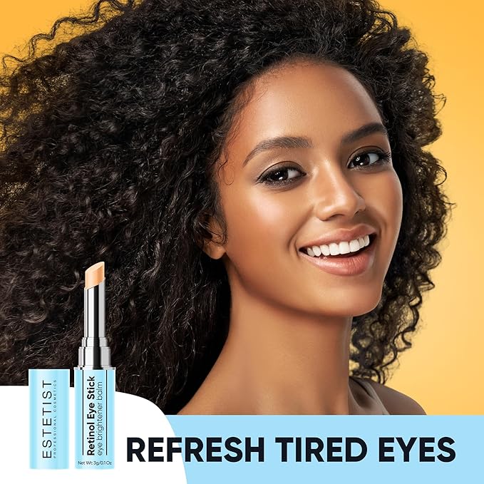 Retinol Eye Brightener Cream Stick, Vitamin C & E Enriched Under Eye Bags Care for Dark Circles, Puffiness & Anti-Aging, Hydrating Eye Balm for All Skin Types-BrightBean Baby