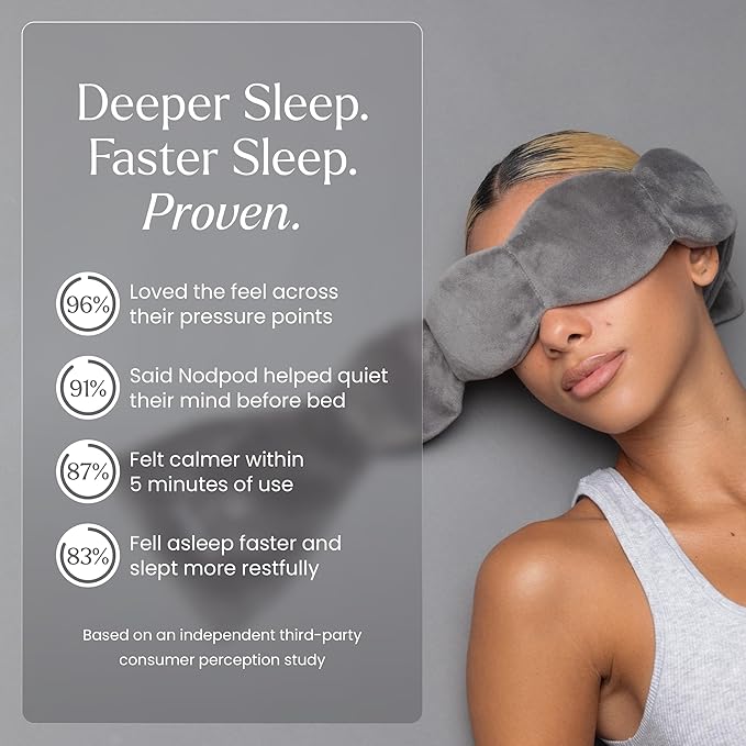 Nodpod Gentle Pressure Sleep Mask | Patented Light Blocking Design for Sleeping, Traveling & Relaxation - Elephant Gray-BrightBean Baby