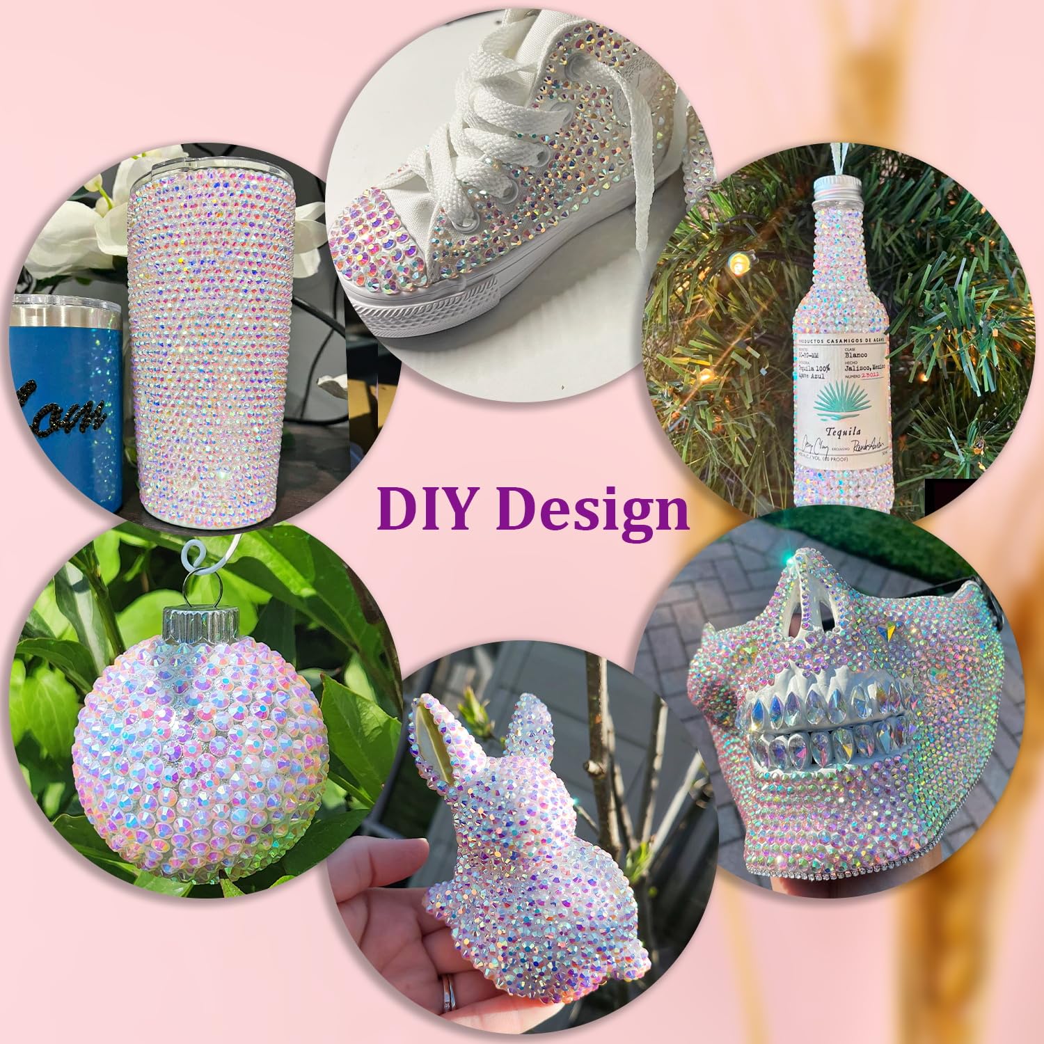 Resin Jelly Rhinestones for Crafting with B7000 Jewelry Glue, 2 Boxes Transparent AB Flatback Crystals with 3Pcs 10ml Glue, Bedazzling Non Hotfix Gems for DIY Tumblers Clothing Shoes Manicure-BrightBean Baby