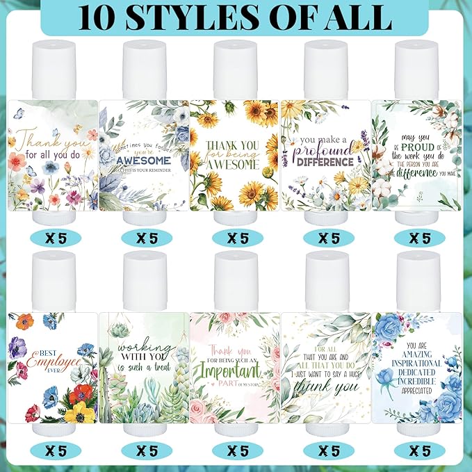 50 Pcs Inspirational Gifts Lip Balms in Bulk Motivational Small Thank You Gifts Wedding Bridal Baby Shower Party Favors Lip Balm for Women Teacher Nurses Coworkers Employees 10 Styles-BrightBean Baby