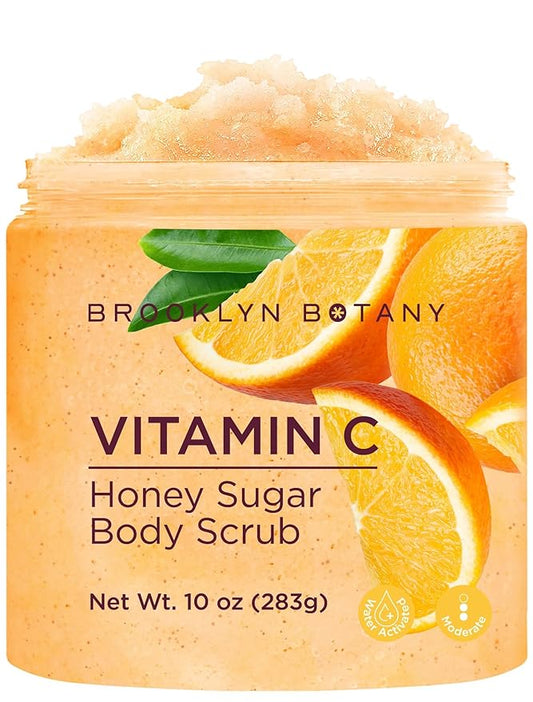 Brooklyn Botany Vitamin C Honey Sugar Scrub for Body 10 oz – Deeply Hydrating and Gently Exfoliating Body Scrub for Women and Men – Moisturizing and Nourishing the Skin-BrightBean Baby