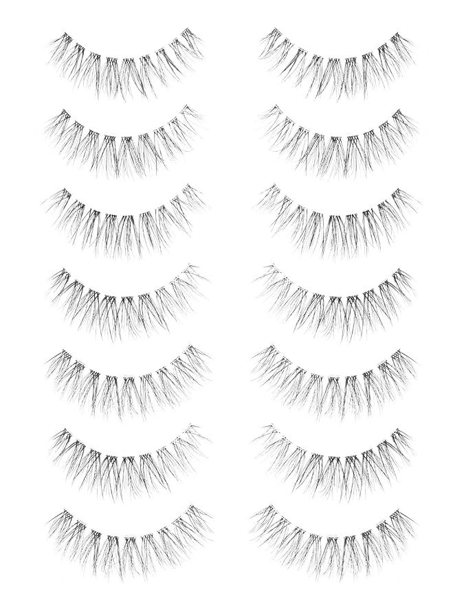 Wispy Lashes Natural Look False Eyelashes 13MM Eye Lash Pack 3D Volume Fake Eyelashes 7 Pair Siligli-BrightBean Baby