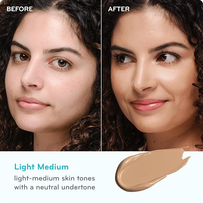 pūrlisse Ageless Glow Serum BB Cream SPF 40 - Glow BB Cream with SPF Enriched with Bakuchiol & Vitamin C to Help Improve Firmness & Reduce Wrinkles for Dewy Skin - Light Medium (1.4 oz)-BrightBean Baby