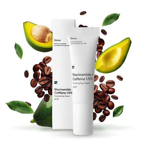 Sane Eye Cream for Dark Circles and Puffiness Treatment with Caffeine and Niacinamide - 0.34 fl oz, Hydrating Eye Cream for Dark Circles, Mornings without Puffiness-BrightBean Baby