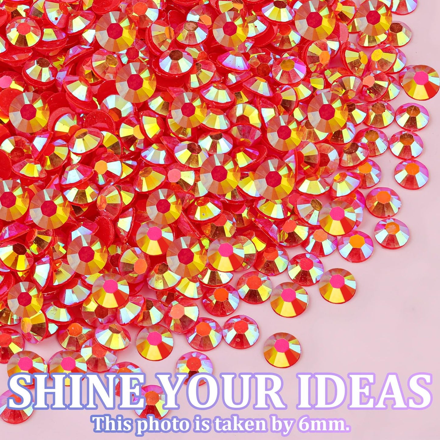 Resin Jelly Rhinestones for Crafting with B7000 Jewelry Glue, 2 Boxes Red AB Flatback Crystals with 3Pcs 10ml Glue, Bedazzling Non Hotfix Gems for DIY Tumblers Clothing Shoes Manicure-BrightBean Baby