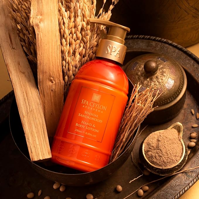 SPA CEYLON Sensual Sandalwood Hand and Body Lotion | Deep Hydrating Body Moisturizer with Coconut | Almond & Rice Bran | Cooling & Invigorating | Suitable for All Skin Types-BrightBean Baby