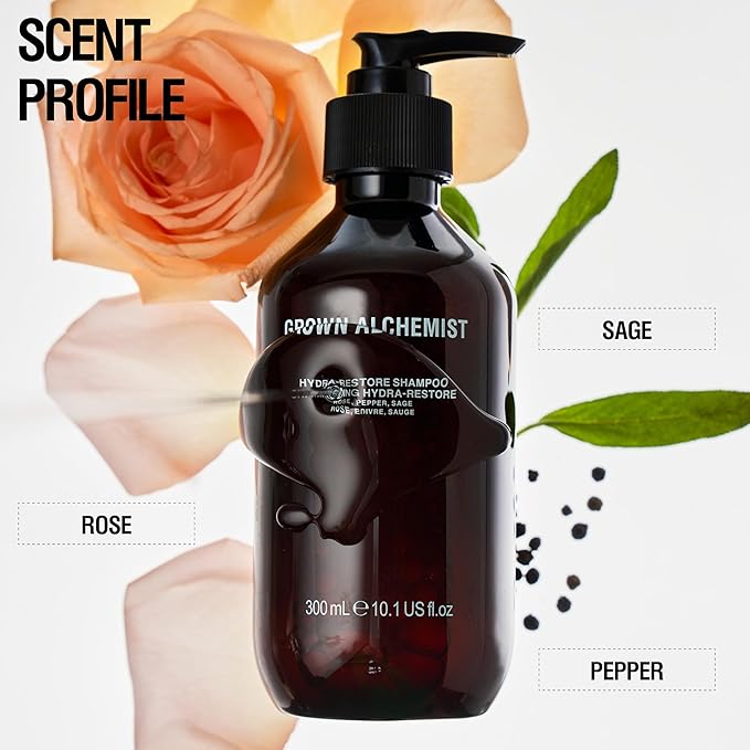Grown Alchemist Hydra-Restore Rose Black Pepper & Sage Gentle+Moisturizing Daily Shampoo, 300mL-BrightBean Baby