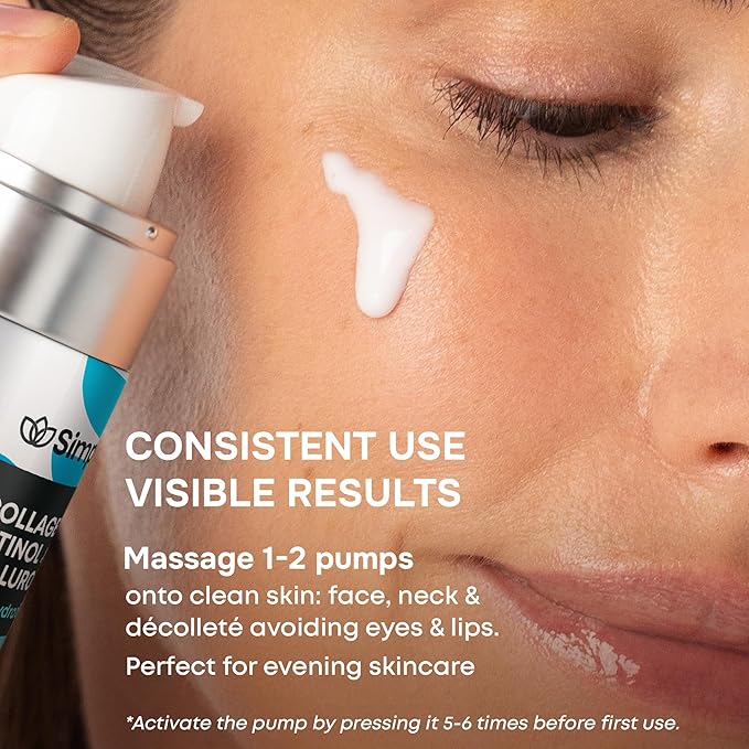 SimplyVital Moisturizer for Neck & Décolleté – With Collagen, Retinol, Peptides & Hyaluronic Acid – Anti-Aging Hydration – Made in USA – 1 fl.oz-BrightBean Baby