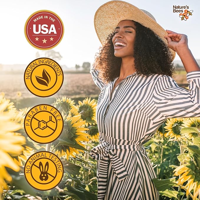 Nature's Bees - DIY Bulk Lip Balm Kit, Natural Cherry Flavor - 48 Blank Lip Balm Tubes w/ 60 Labels - Easy to Use - Customizable Templates - Beeswax, Cocoa Butter, Coconut Oil, Aloe - .15 oz (4.2g)-BrightBean Baby