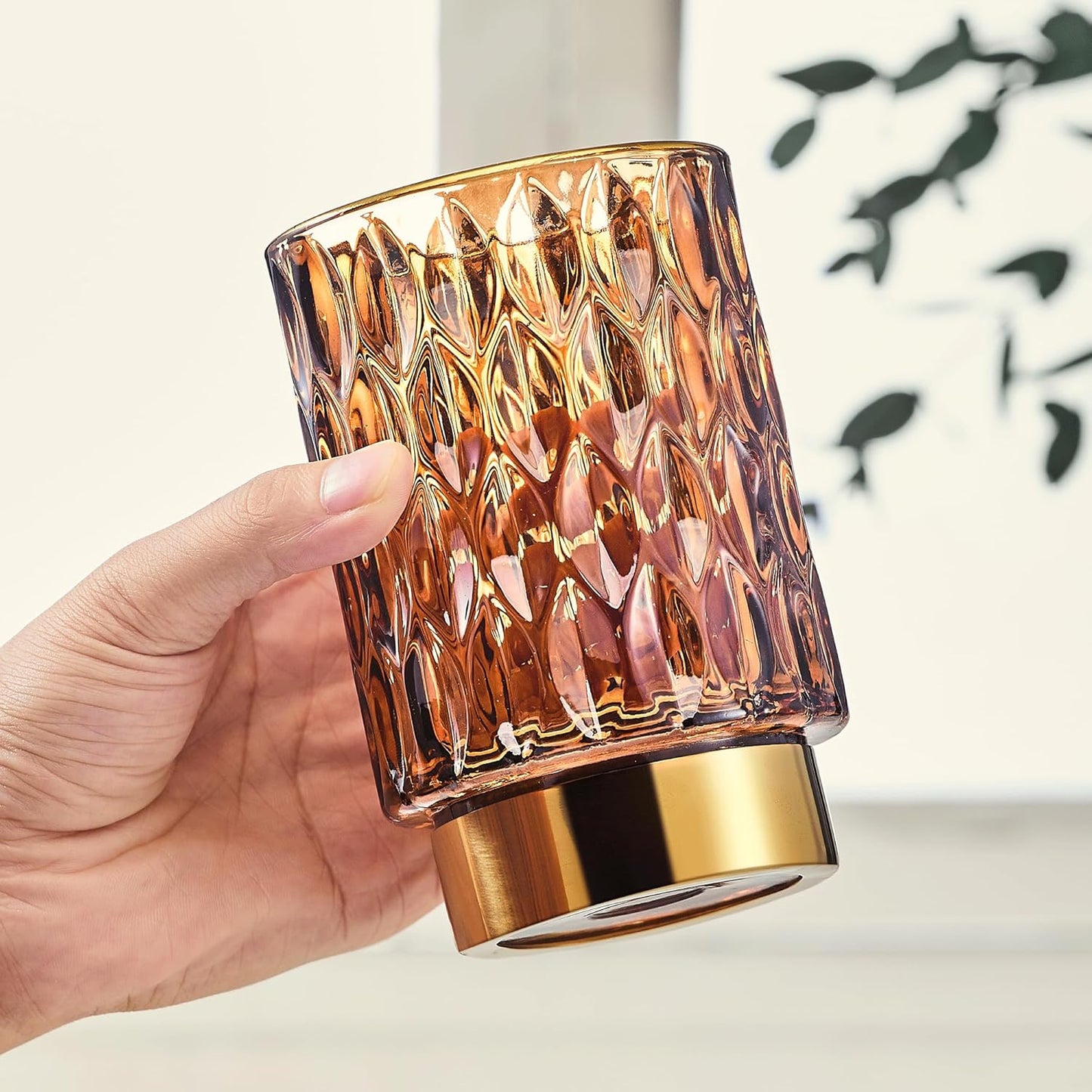 Makeup Brush Holder Organizer,Toothbrush Holders,Desk Pen Pencil Holder,Multifunctional Vintage Glass Brush Cup（A39-5-US）-BrightBean Baby