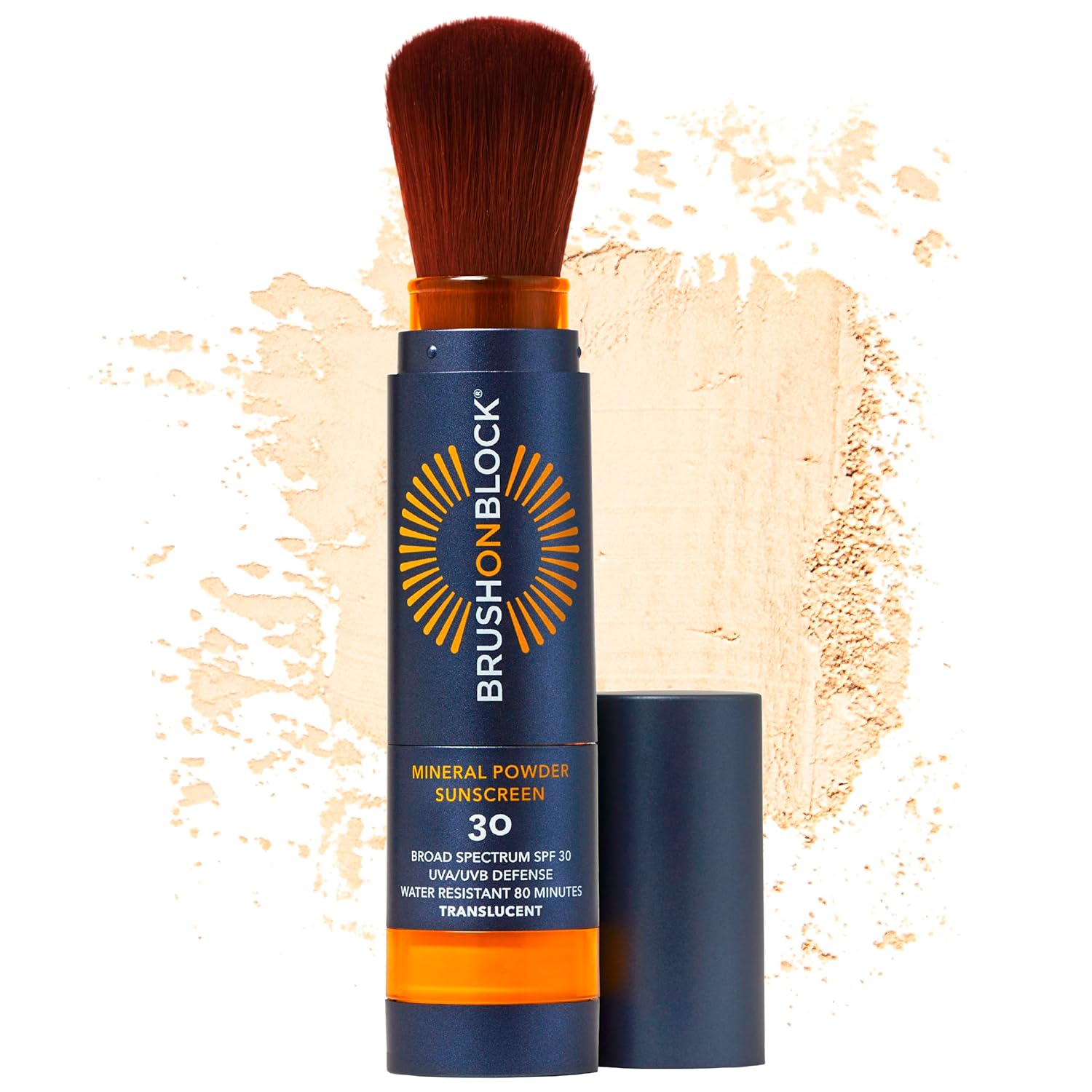 Brush On Block SPF 30 Mineral Powder Sunscreen New Formula, With Niacinamide, Hyaluronic Acid, & Vitamin C, Broad Spectrum, Water Resistant, Translucent, For All Skin Types, Reef Friendly, Mfg in USA-BrightBean Baby