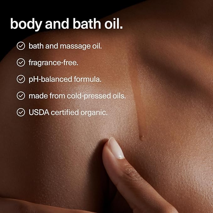 Maude Oil No. 0 - Hydrating Organic Massage + Body Oil - Skin Moisturizer with Organic Jojoba, Coconut & Castor Oil - Rich in Vitamin B + Vitamin E (4 fl oz)-BrightBean Baby