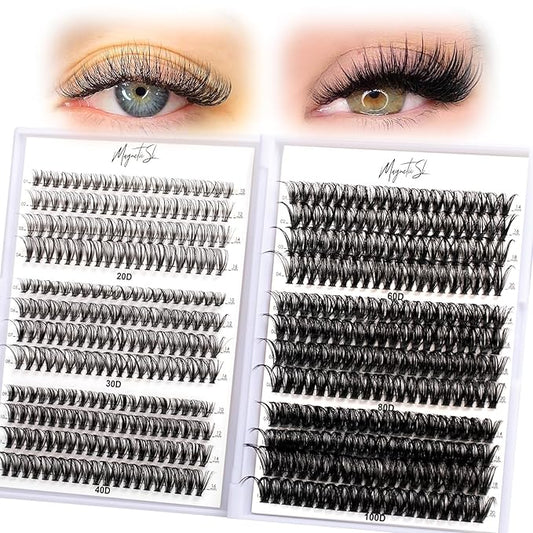 Lash Clusters 480 Clusters D Curl 10-20mm False Eyelash 60D 80D 100D Thick Eyelash Extension 20D 30D 40D Individual Eyelashes Multi-Style DIY Lash Extensions for Beginners(20D-100D-D, 10-20MIX)-BrightBean Baby