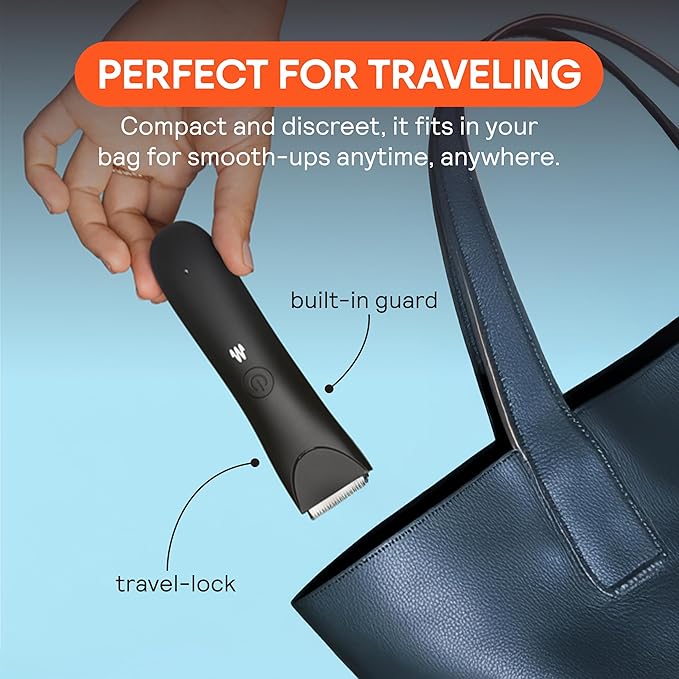 MERIDIAN Slimmer Trimmer – Electric Razor for Women, Bikini Line & Pubic Hair Trimmer, Rechargeable & Waterproof, Painless, Flawless Shave for Sensitive Skin, Gentle, Quiet & Travel-Friendly, Onyx-BrightBean Baby