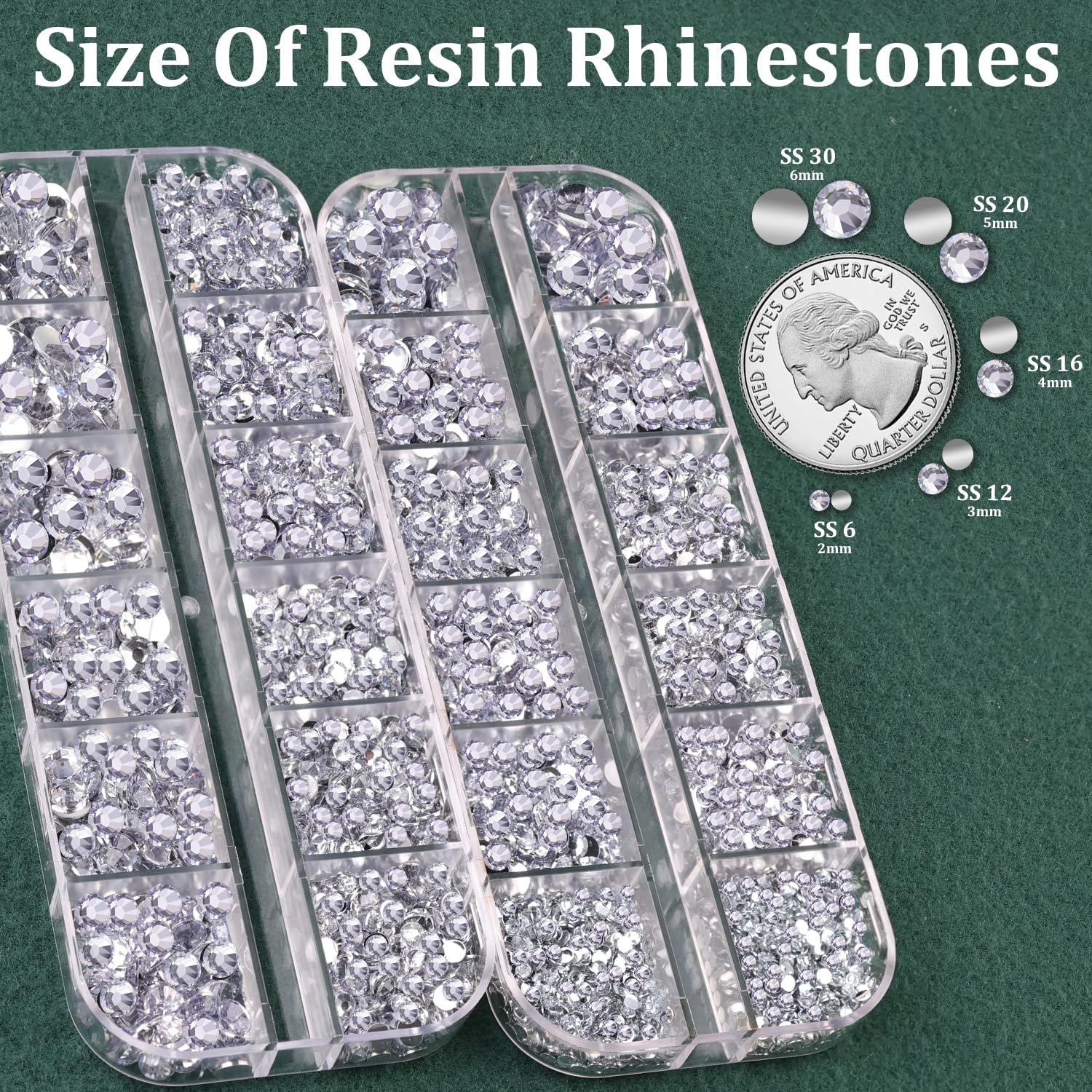 Resin Rhinestones for Crafting with B7000 Jewelry Glue, 2 Boxes Silver Clear Flatback Crystals with 3Pcs 10ml Glue for Bedazzling Crafts DIY Nail Art Makeup，Gems for Clothing Shoes-BrightBean Baby