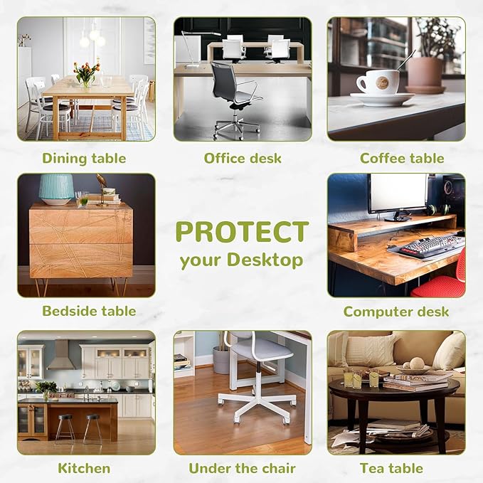 16 x 36 Inch Table Cover Protector, 1.5mm Thick Plastic Vinyl Desk Mat