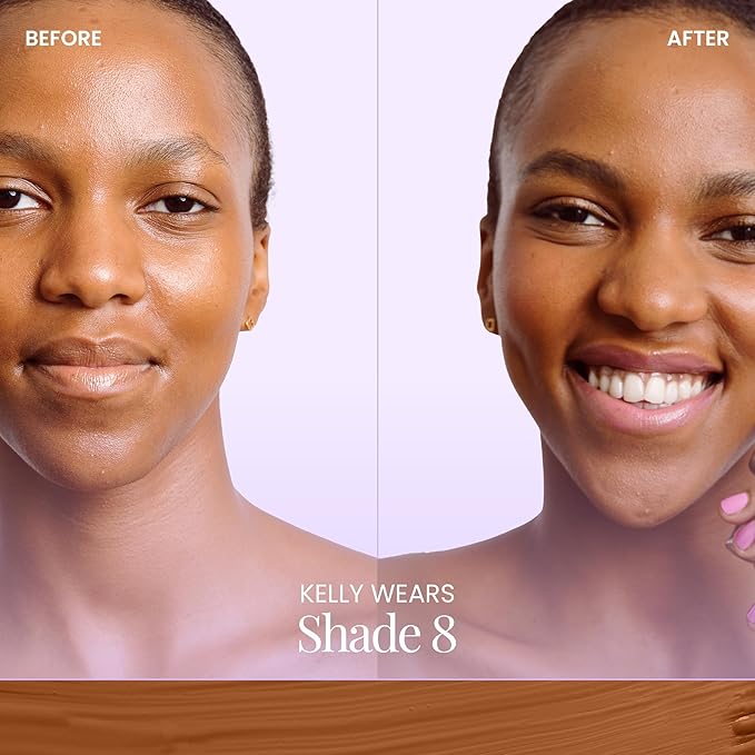 Naked Sundays BeautyScreen™ SPF 50 Mineral Peptide Foundation Tint – 2-in-1 Skin Tint & Mineral Sunscreen | Radiant, Buildable Coverage, Acne-Safe, Infused with Peptides (8 Golden Mahogany, 1.01 oz)-BrightBean Baby