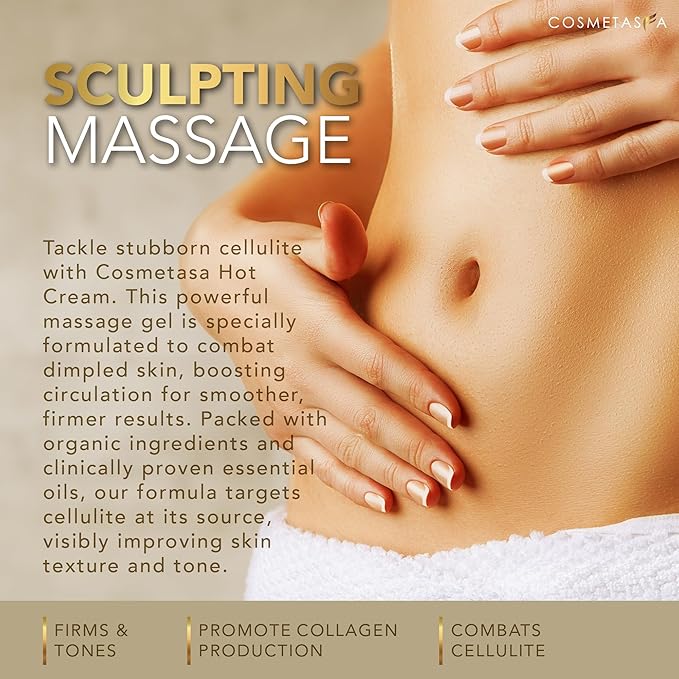 Cellulite Massage Oil, Gel & Mitt - Natural Hot Cream Massage Gel, Oil & Massager - Firm, Tone, Tighten & Moisturize Skin. Soothes Muscles (8.8 oz.)-BrightBean Baby