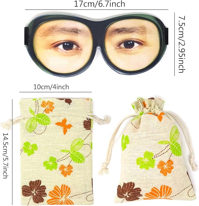 Honbay 3D Funny Eyeshade Soft Sleep Eye Mask with Adjustable Head Strap for Travel, Game, Party, Rest, Sleeping, etc (for Man) Black-BrightBean Baby