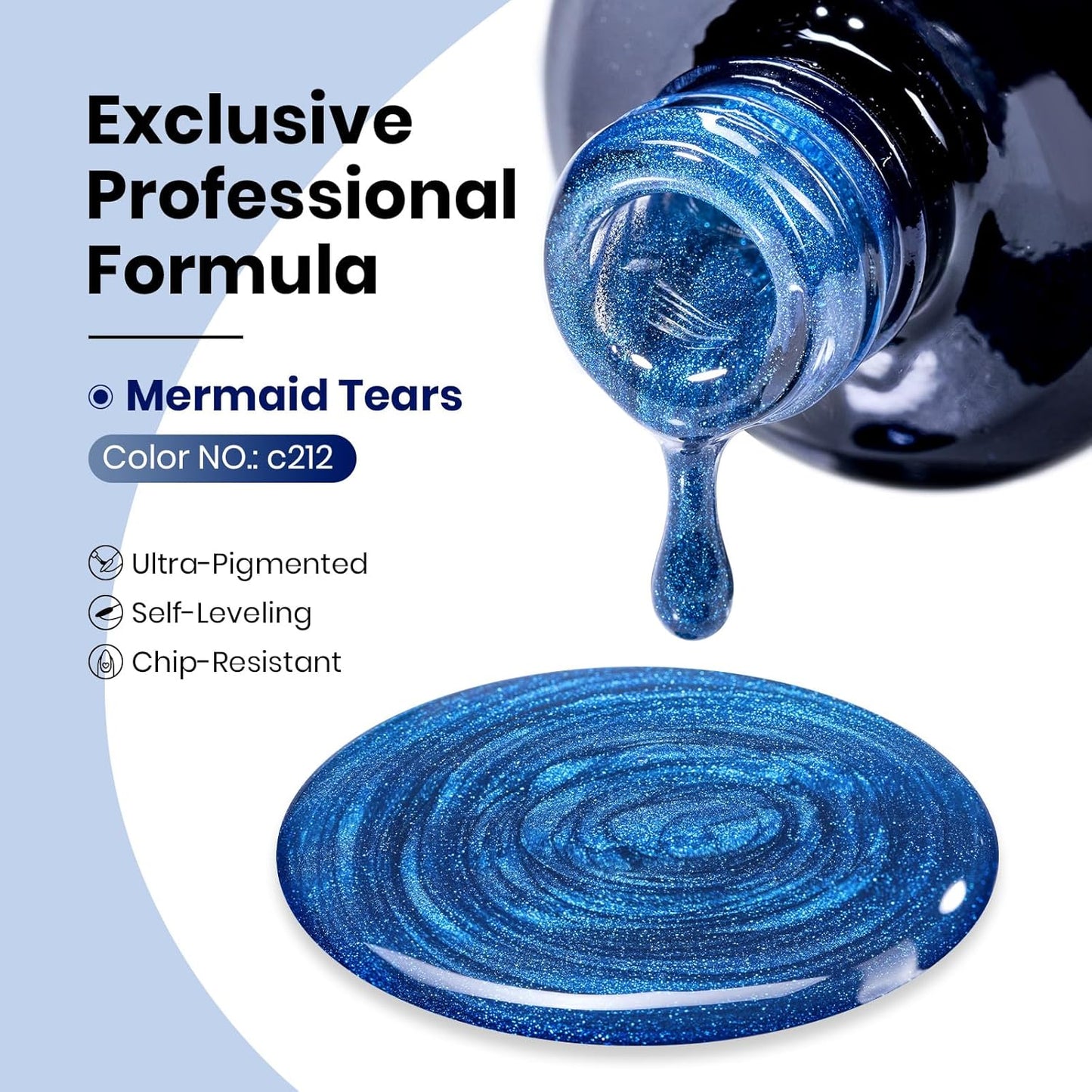 Beetles Chameleon Cat Eye Gel Polish - 15ML Blue Cat Eye Glitter Gel Polish 9D Magnetic Soak Off UV Shimmer Velvet Gel Mermaid Tears Series Nail Art DIY Manicure Gifts for Women-BrightBean Baby