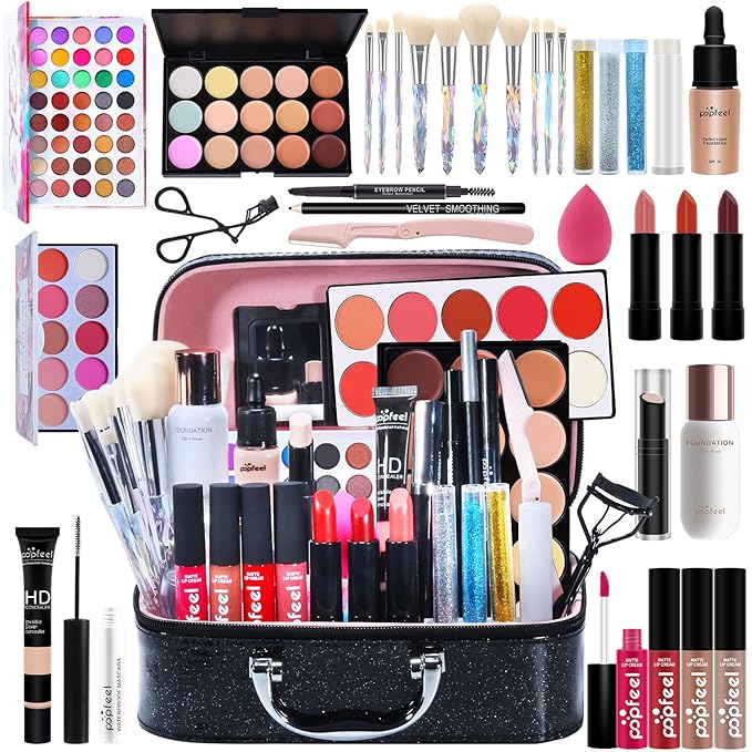 Makeup Kit For Women Full Kit,All-in-one Makeup Holiday Gift Set Include Concealer Eyeshadow Face Powder Palette Lipstick Blush - Make Up Kits For Adult Professional And Beginner With Carry Travel Bag-BrightBean Baby