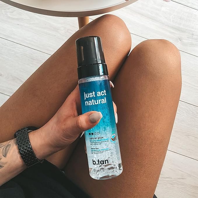 b.tan Clear Self Tanner Bronzing Water Foam | Just Act Natural - Best 1 Hour Express Sunless Tanning Mousse, Dark, Transfer-Free, Enriched With Coconut Water & Vitamin E, Face & Body, 6.7 Fl oz-BrightBean Baby