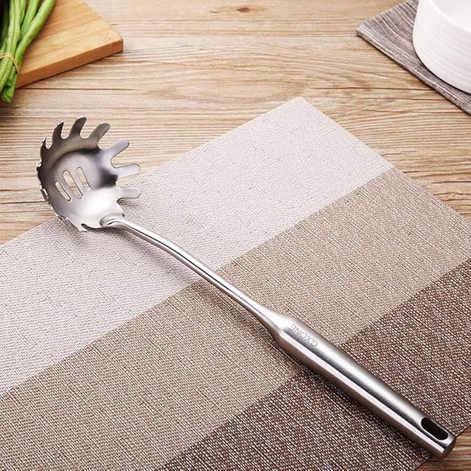 Spaghetti Spoon,304 Stainless Steel Pasta Spoon,Silver/13.8Inch